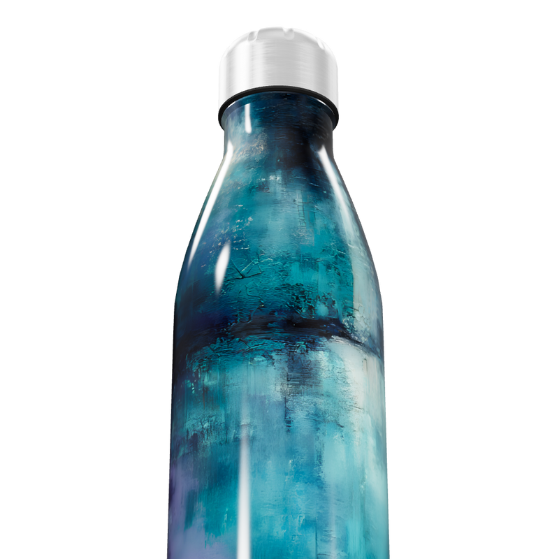 Garrafa Inox - Estampa Azul Abstrata