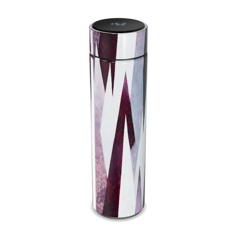 Garrafa Térmica Touch - Geométrica Aço Branco