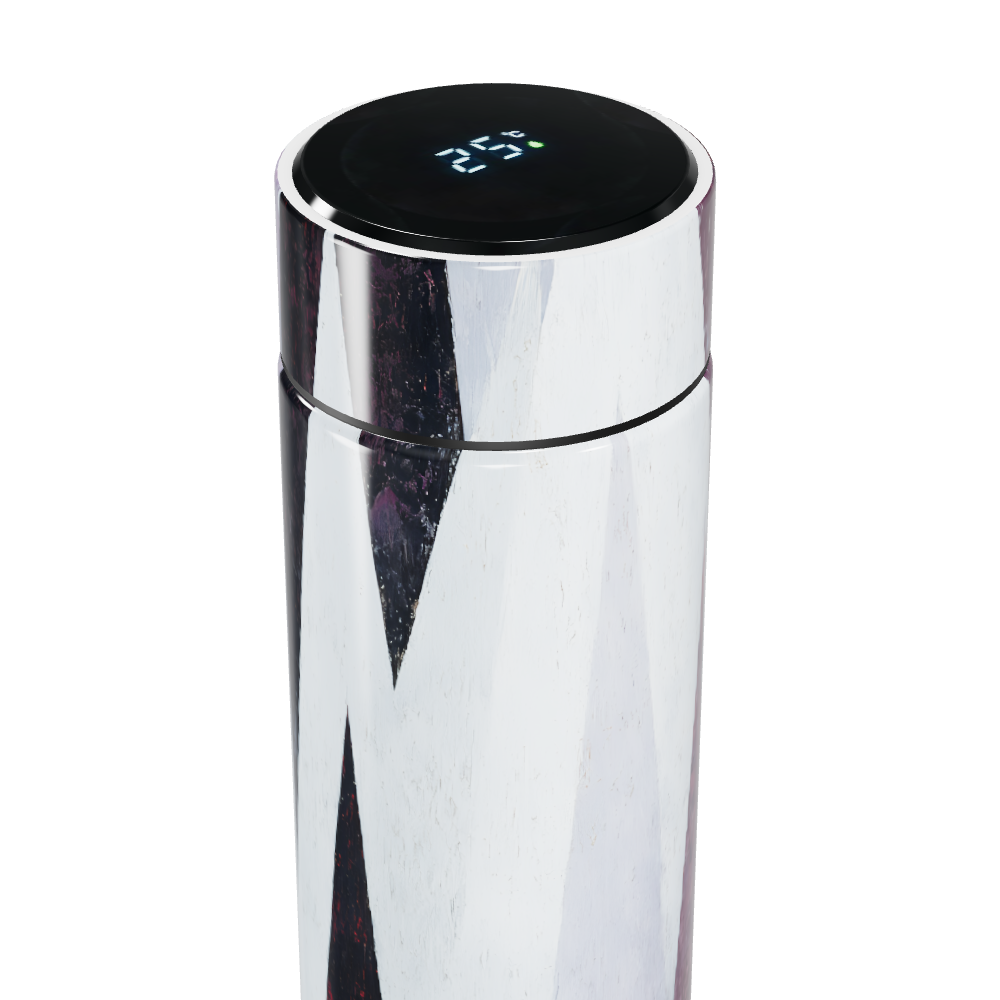 Garrafa Térmica Touch - Geométrica Aço Branco