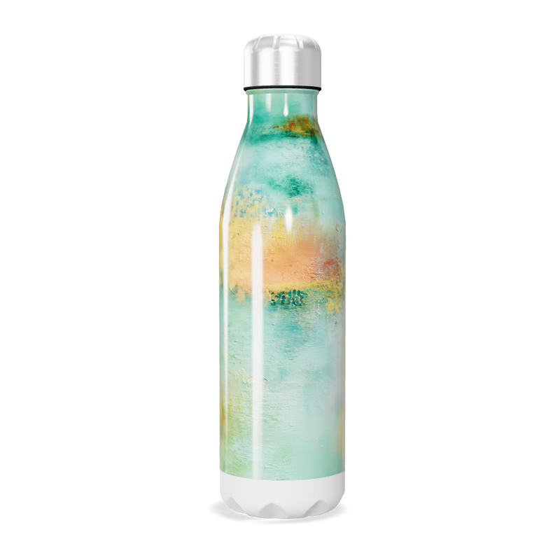 Garrafa Inox - Estampa Pastel Verde Amarelo