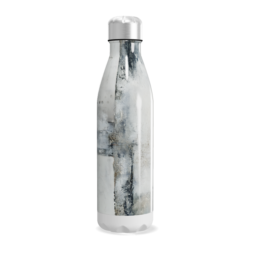 Garrafa Inox - Transparente com Tampa Prata