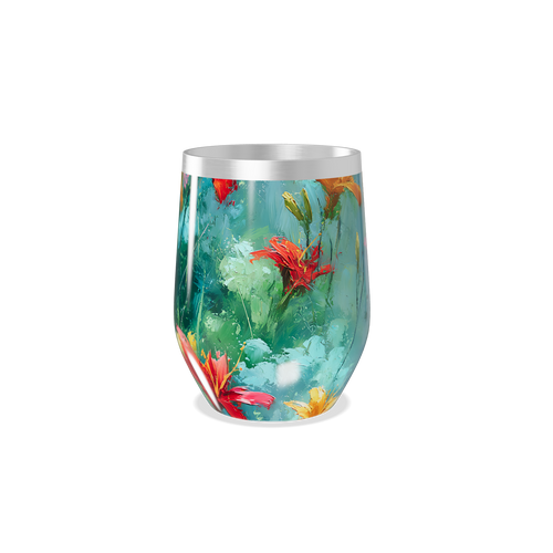 Copo Térmico Slim - Floral Colorido Inox