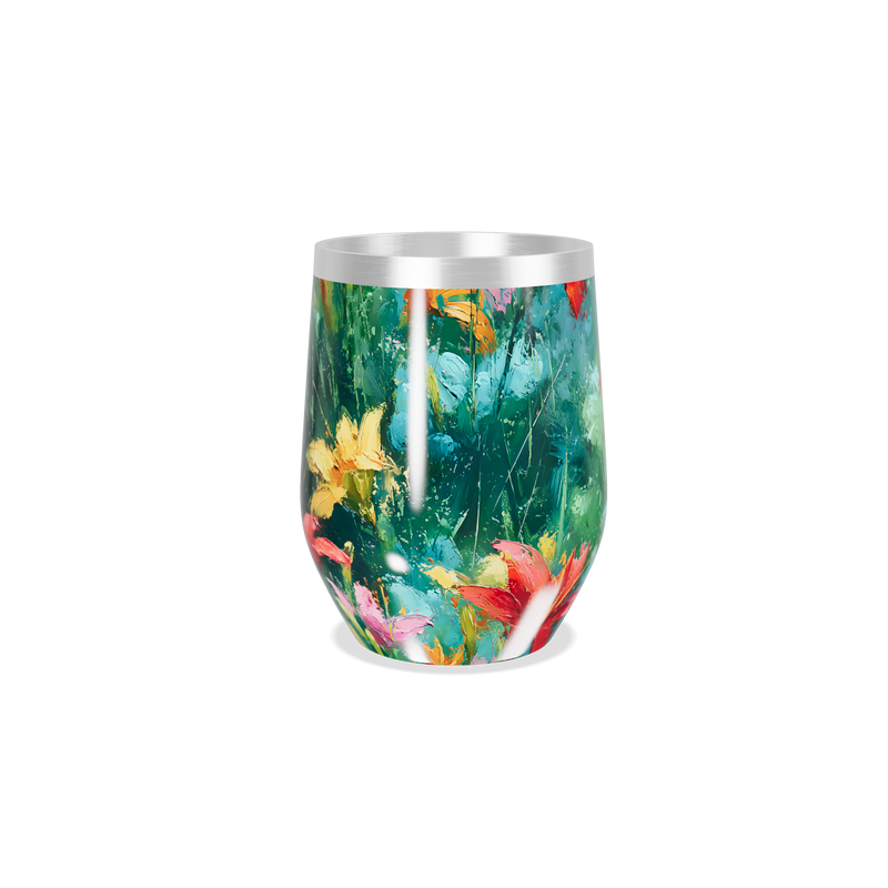 Copo Térmico Slim - Floral Colorido Inox