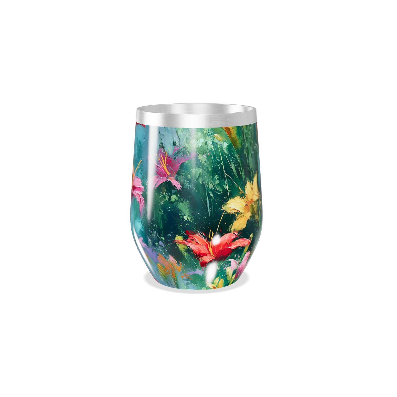 Copo Térmico Slim - Floral Colorido Inox