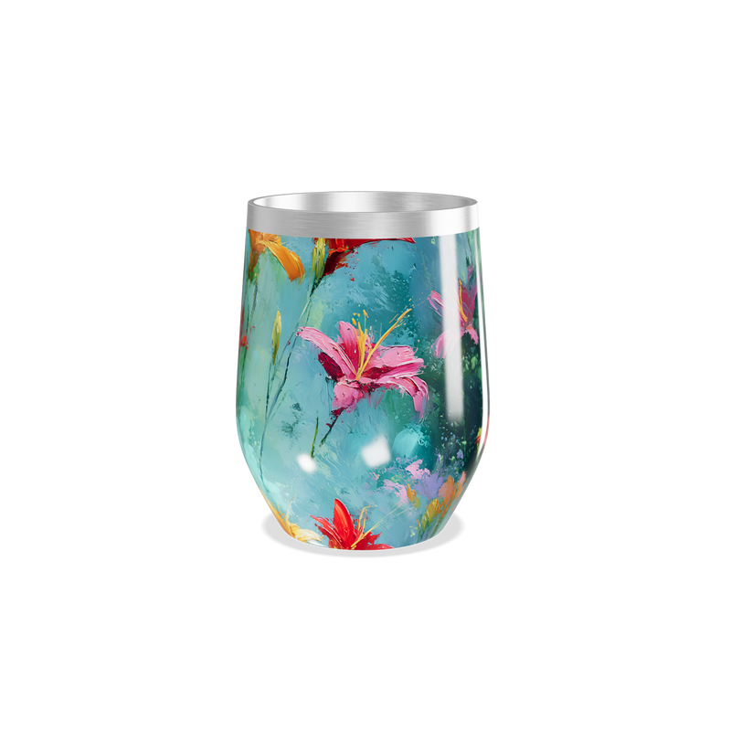 Copo Térmico Slim - Floral Colorido Inox