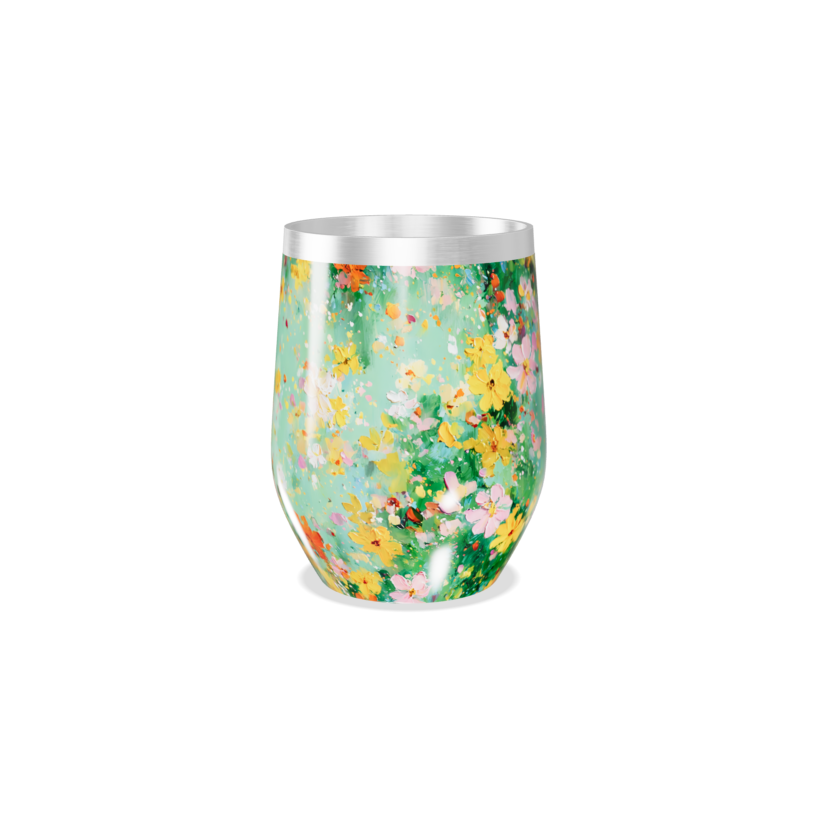 Copo Térmico Slim - Floral Colorido Inox