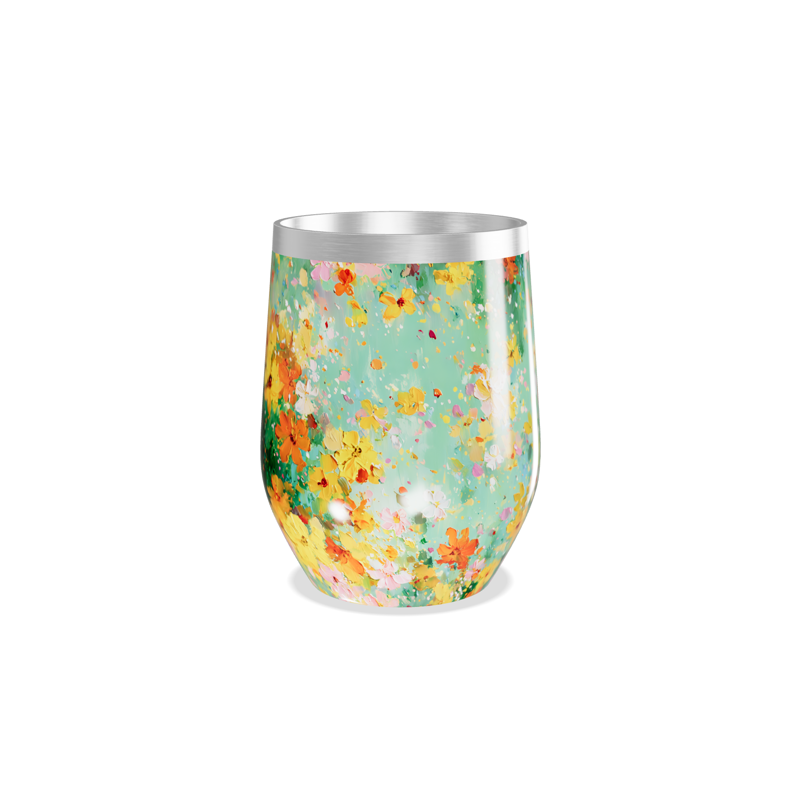 Copo Térmico Slim - Floral Colorido Inox