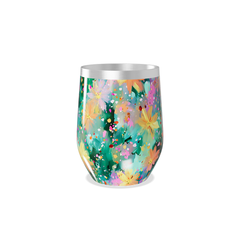 Copo Térmico Slim - Floral Aquarela Inox