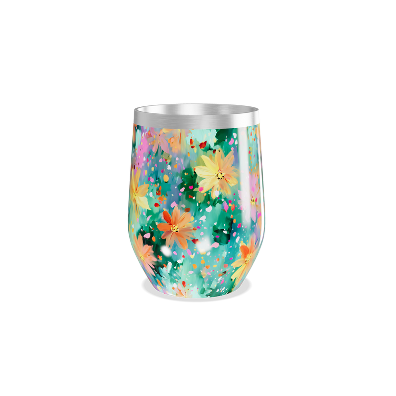 Copo Térmico Slim - Floral Aquarela Inox