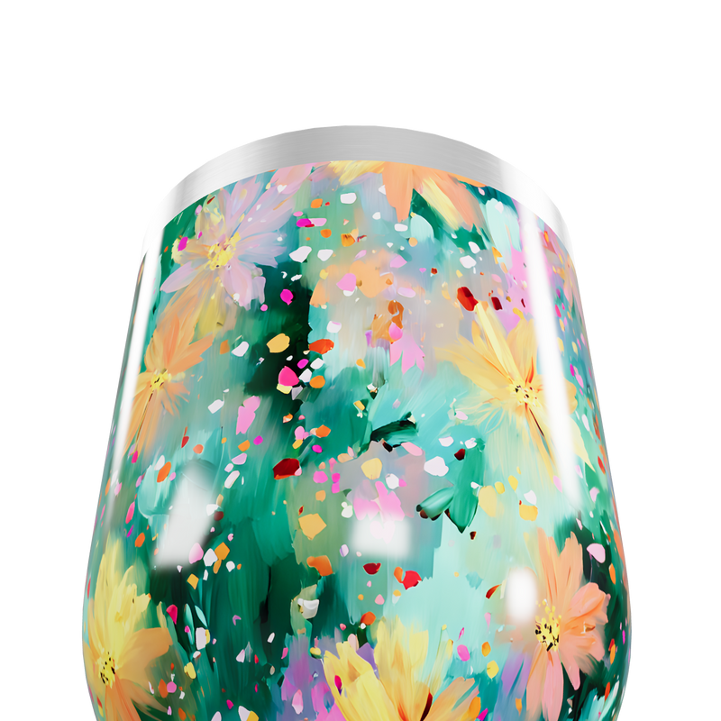 Copo Térmico Slim - Floral Aquarela Inox