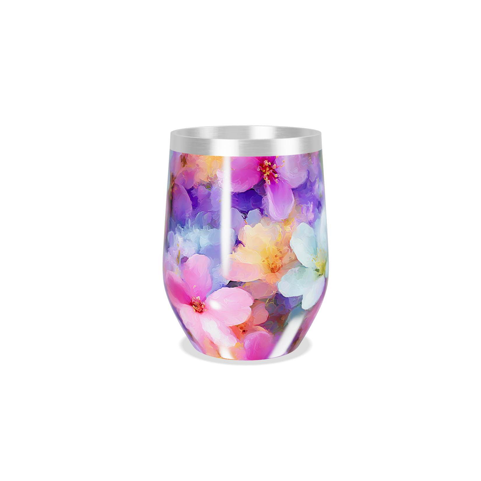 Copo Térmico Slim - Floral Colorido Inox