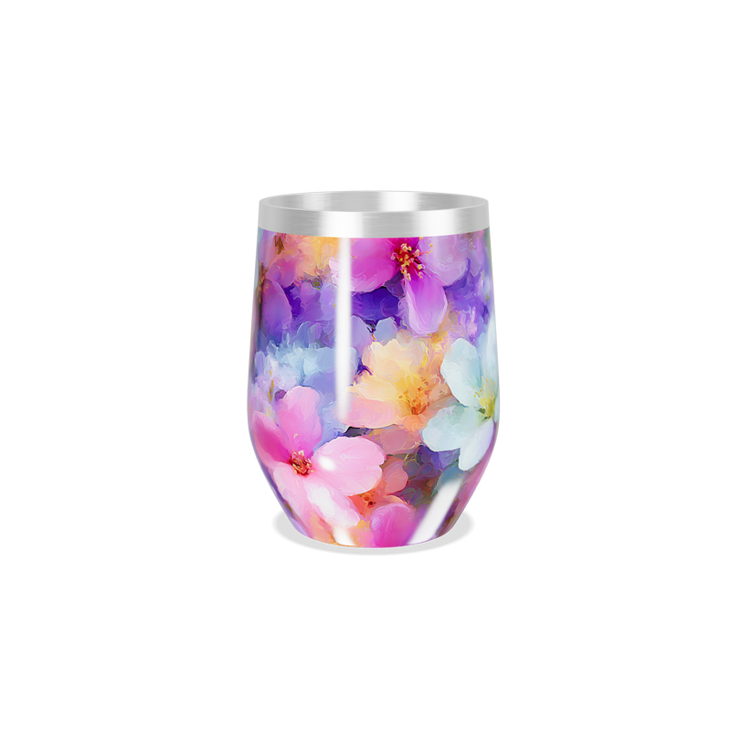 Copo Térmico Slim - Floral Colorido Inox