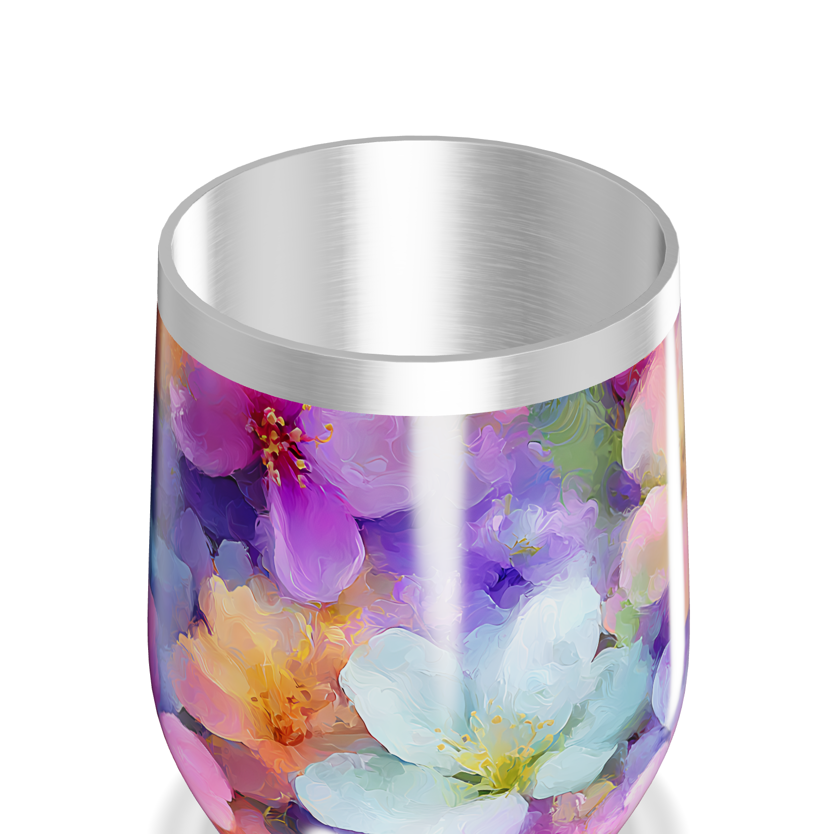 Copo Térmico Slim - Floral Colorido Inox