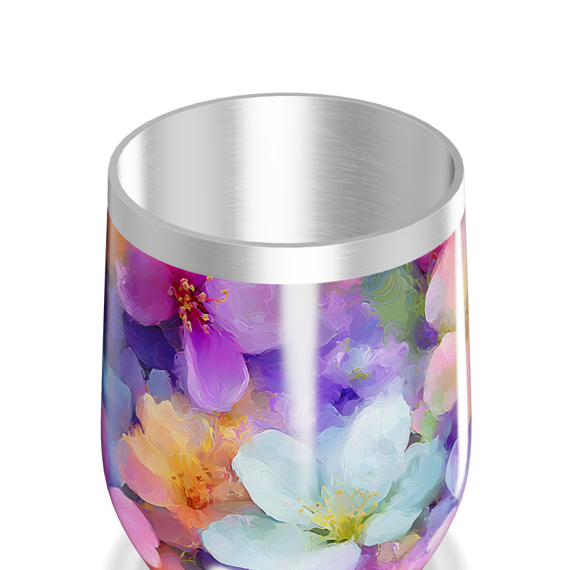 Copo Térmico Slim - Floral Colorido Inox