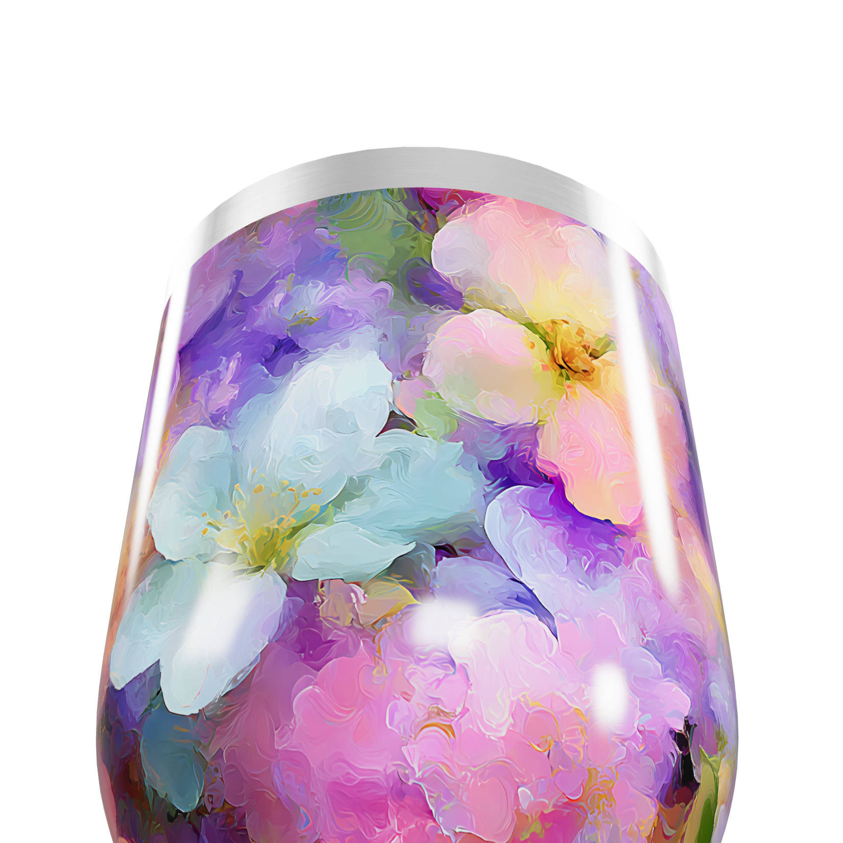 Copo Térmico Slim - Floral Colorido Inox