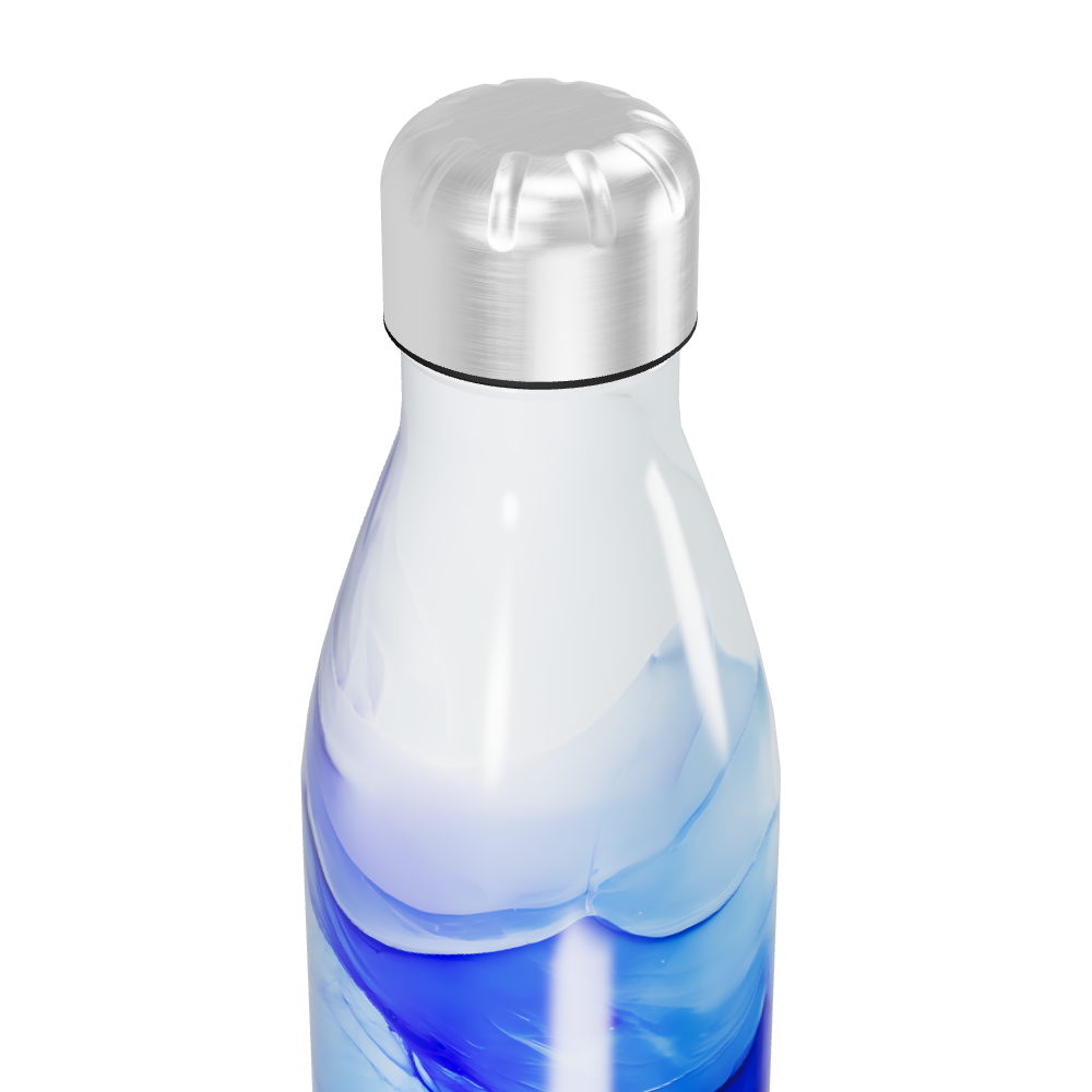 Garrafa Inox - Azul com Estampa Abstrata