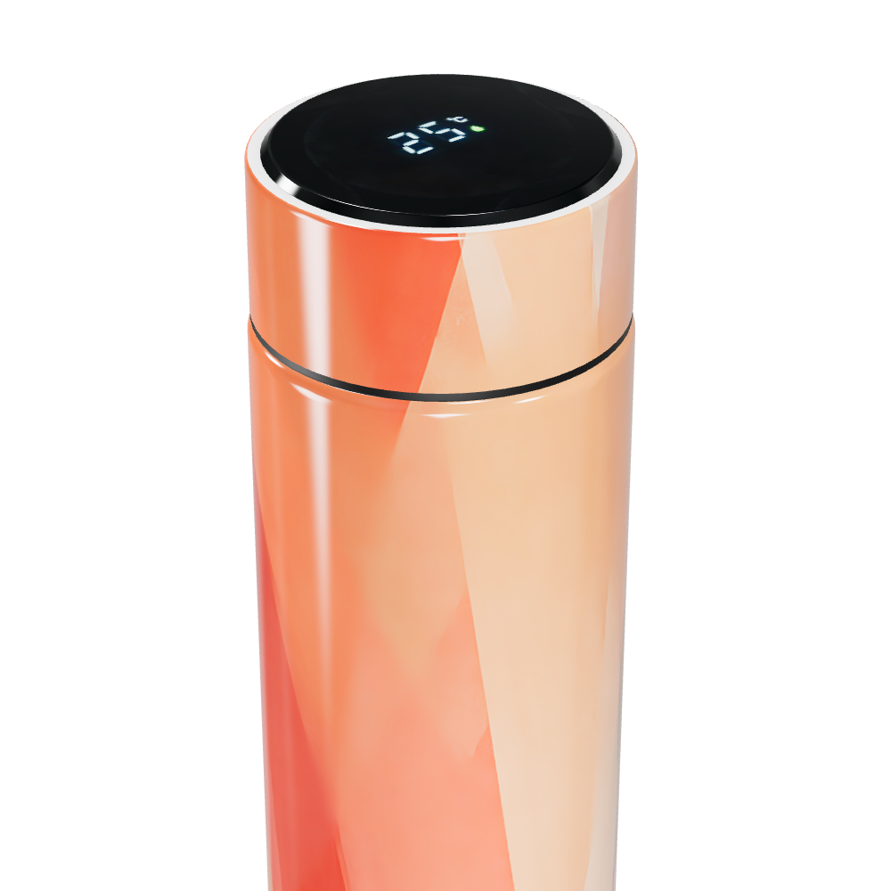 Garrafa Térmica Touch - Estampa Geométrica Laranja