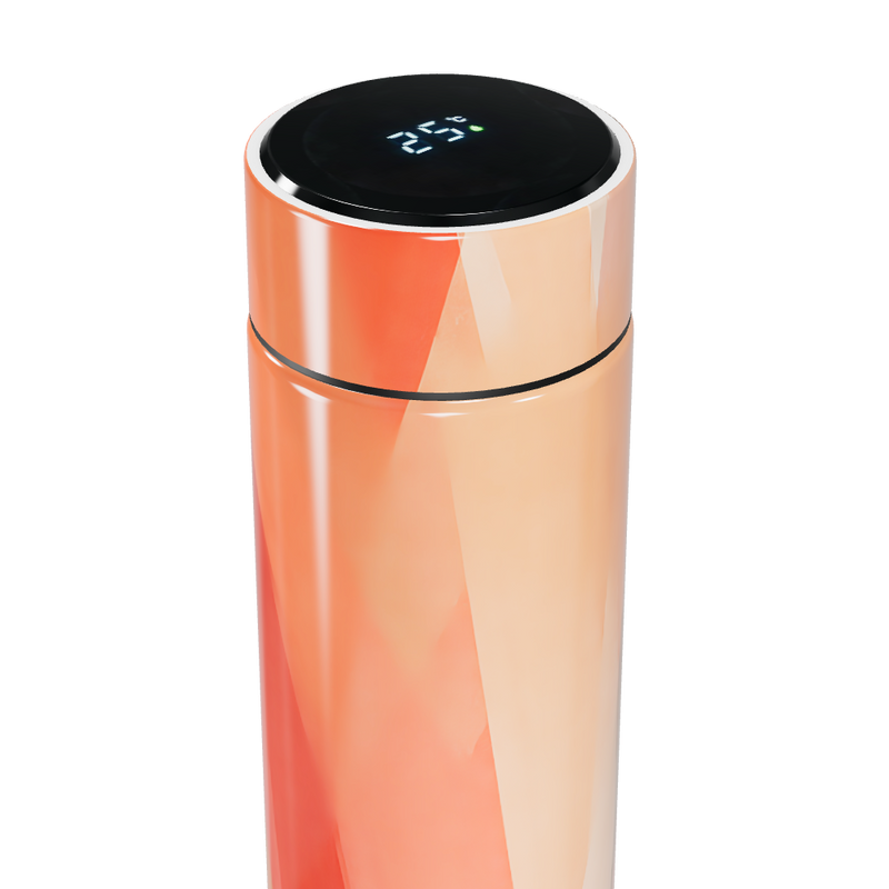 Garrafa Térmica Touch - Estampa Geométrica Laranja