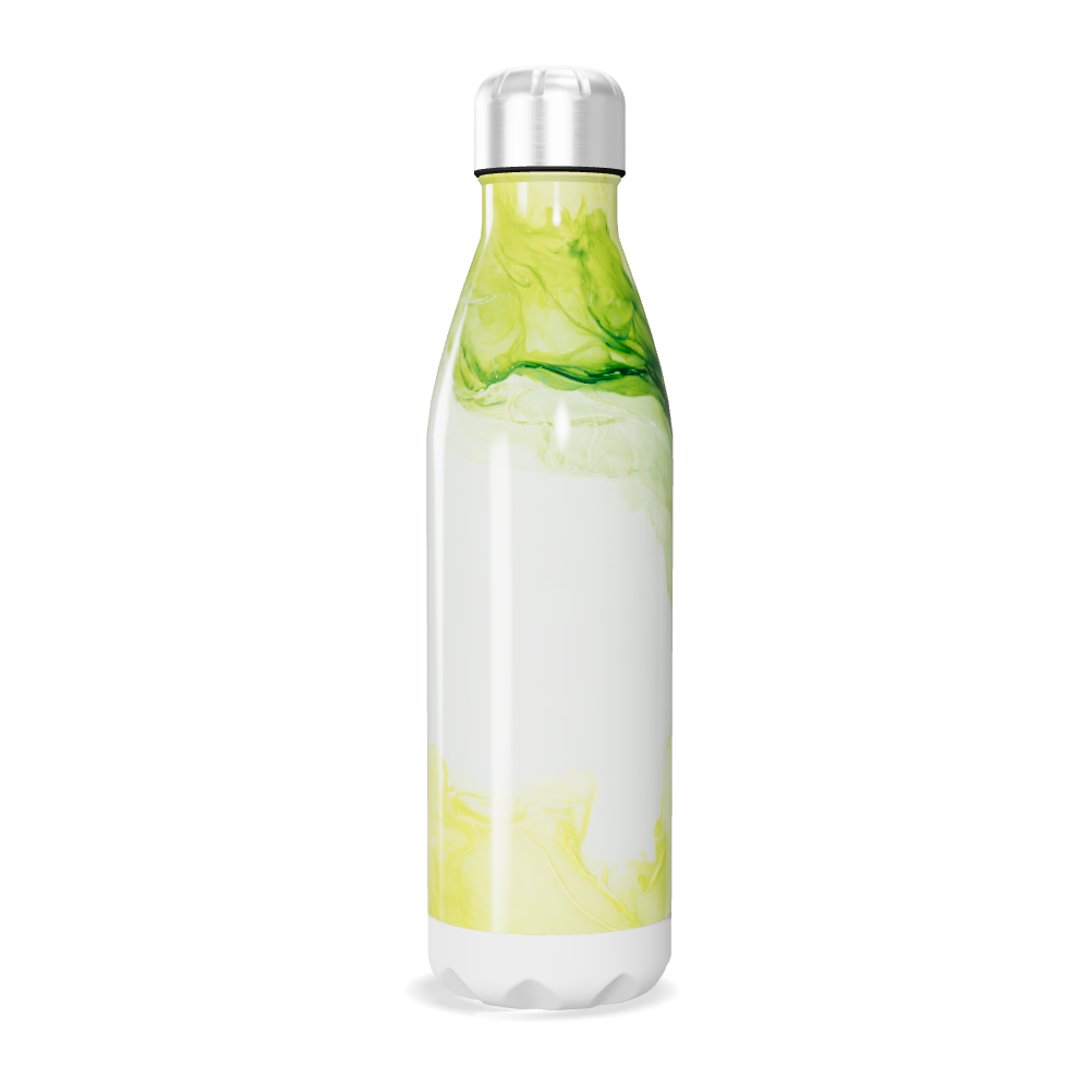 Garrafa Inox - Branco Amarelo Marmorizado