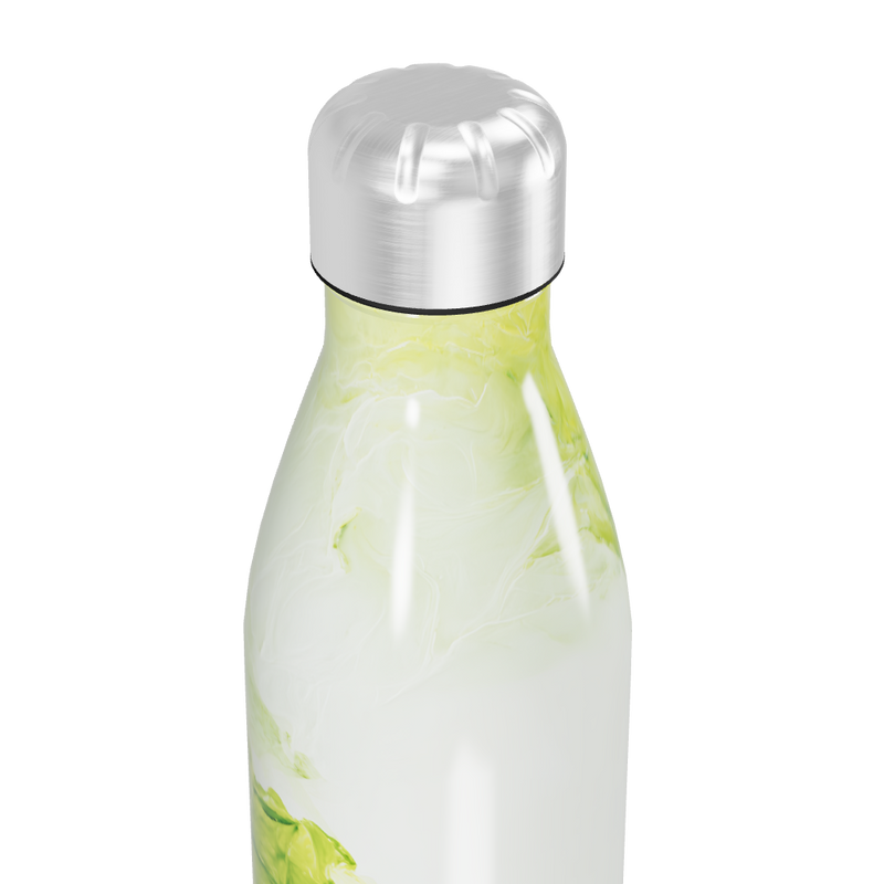 Garrafa Inox - Branco Amarelo Marmorizado