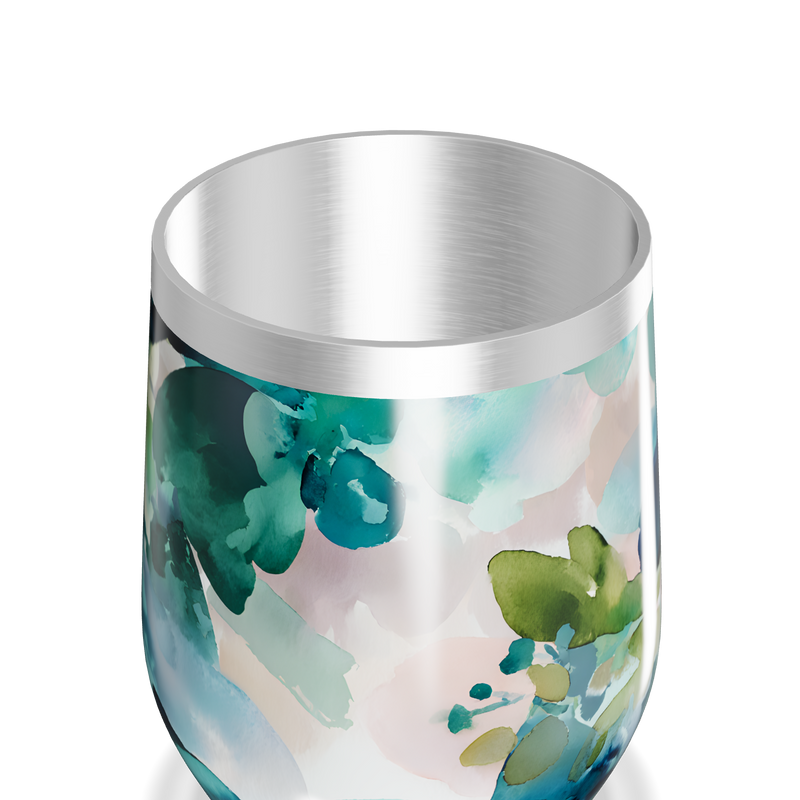 Copo Térmico Slim - Floral Aquarela Inox