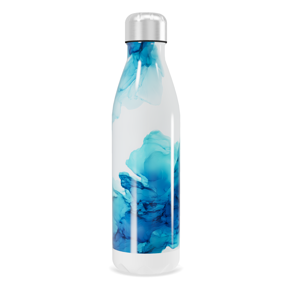 Garrafa Inox - Estampa Azul Abstrata