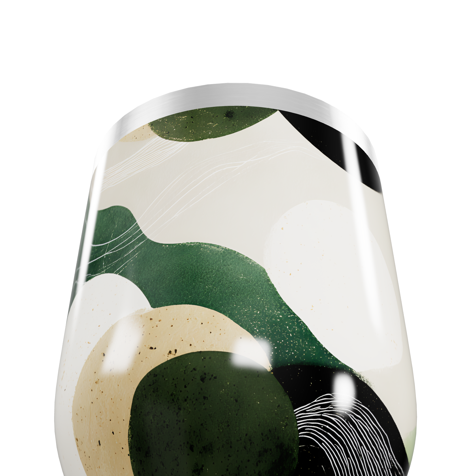 Copo Térmico Slim - Estampa Abstrata Verde