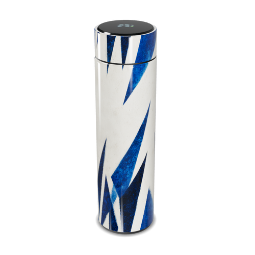 Garrafa Térmica Touch - Azul Branco Padrão Geométrico
