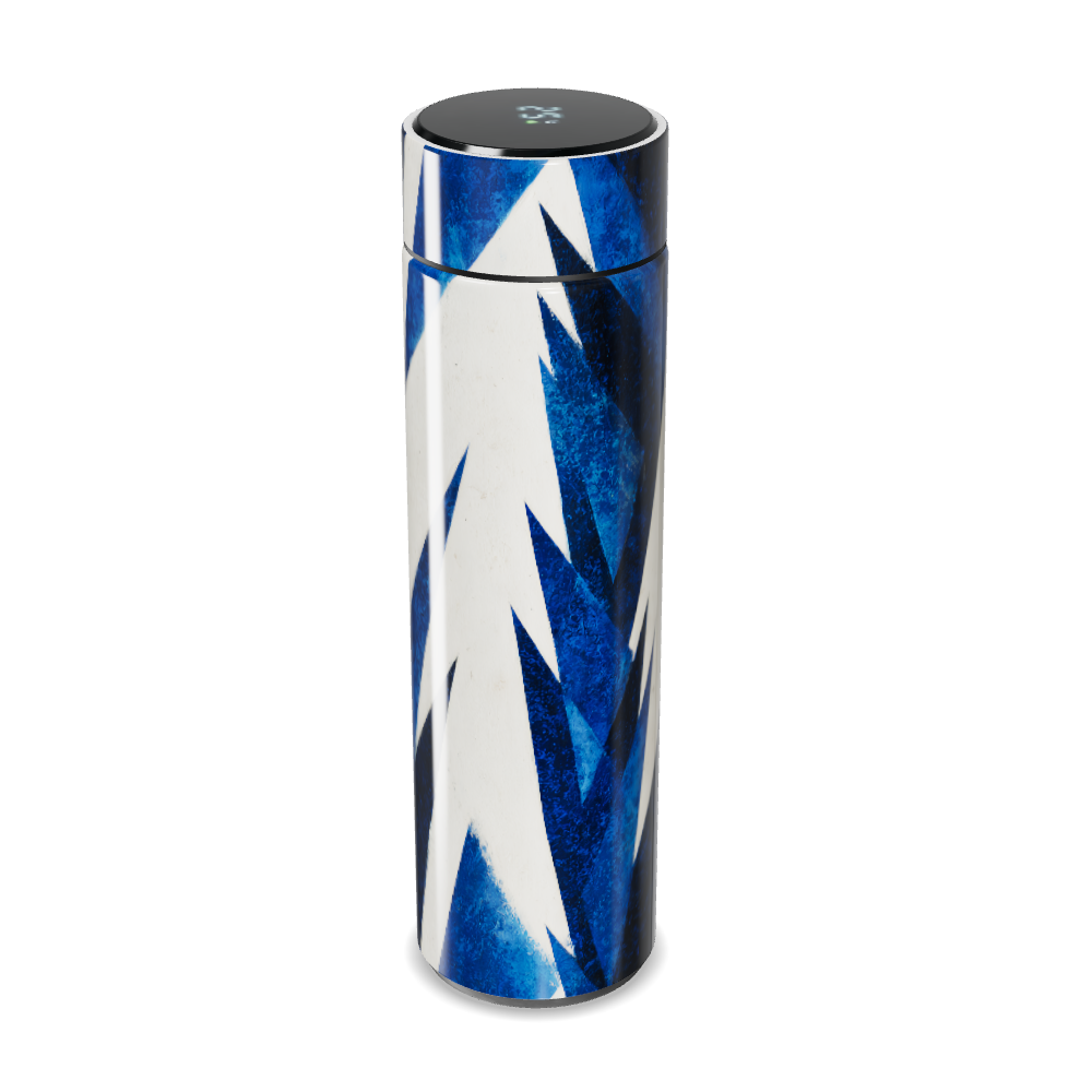 Garrafa Térmica Touch - Azul Branco Padrão Geométrico