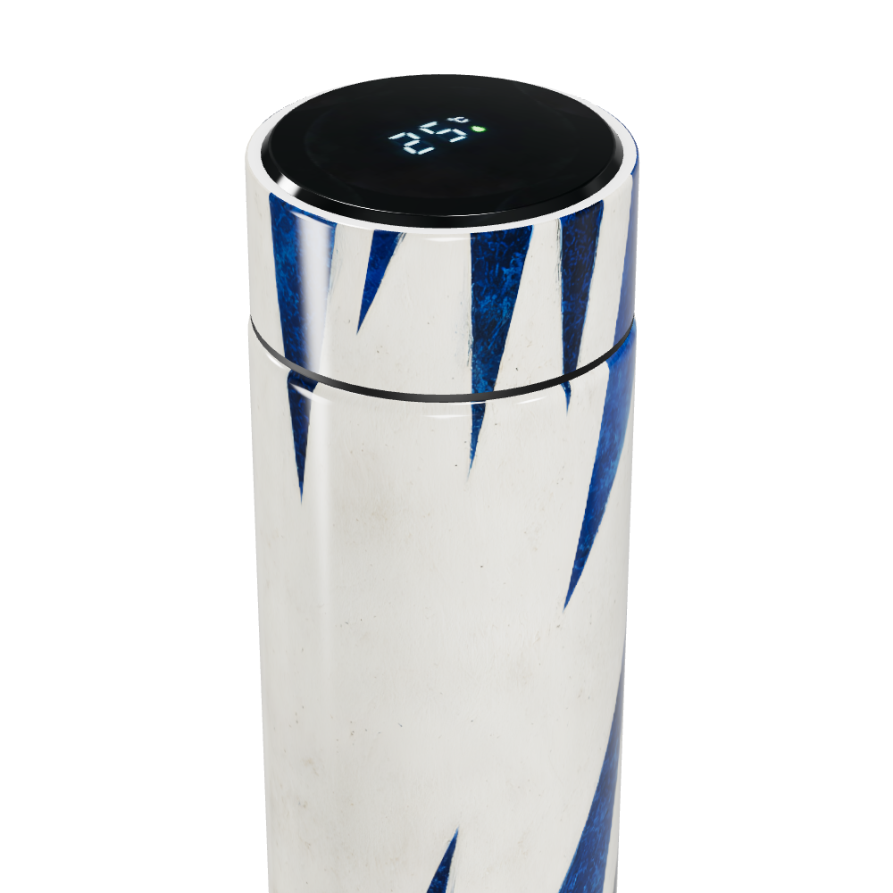 Garrafa Térmica Touch - Azul Branco Padrão Geométrico