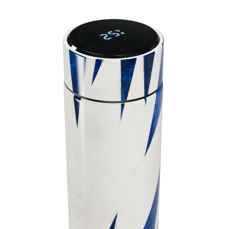Garrafa Térmica Touch - Azul Branco Padrão Geométrico