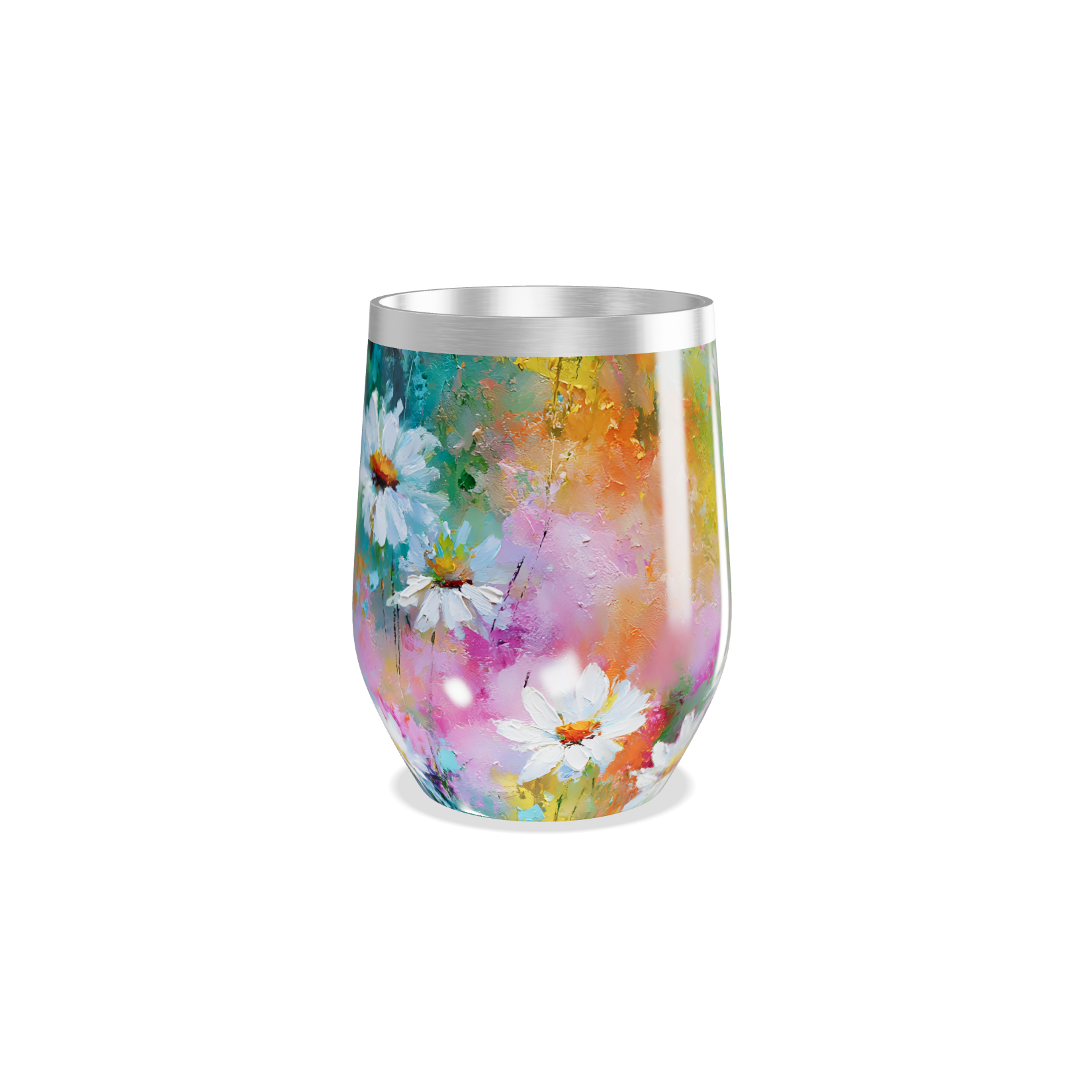 Copo Térmico Slim - Floral em Aço Inox