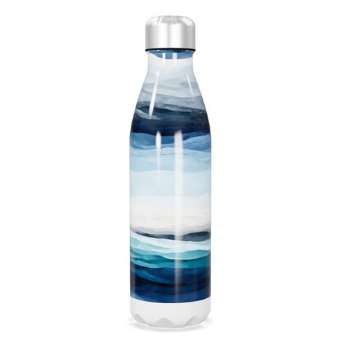 Garrafa Inox - Estampa Ondas Azul