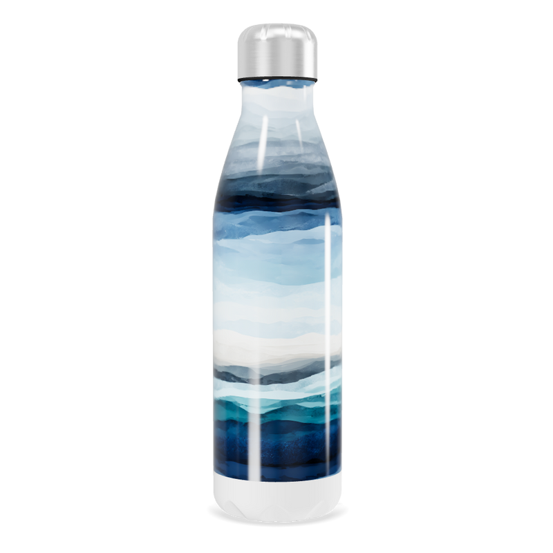 Garrafa Inox - Estampa Ondas Azul