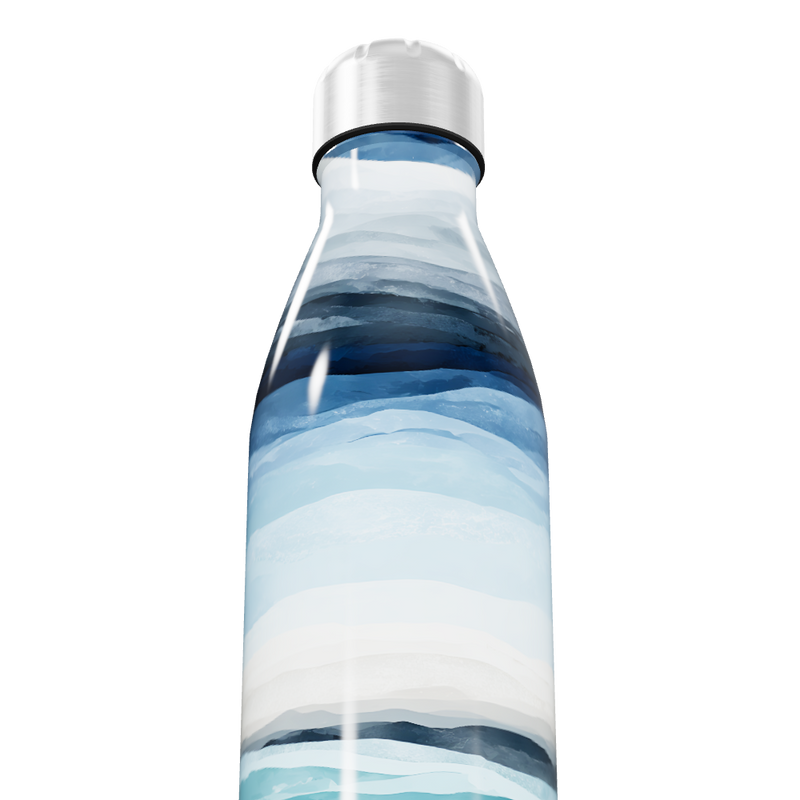 Garrafa Inox - Estampa Ondas Azul