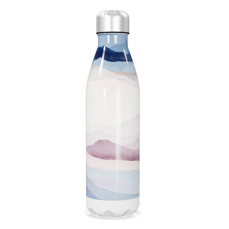 Garrafa Inox - Estampa Ondas Azul