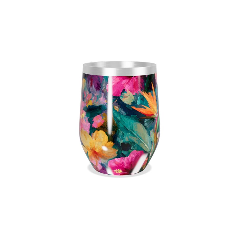 Copo Térmico Slim - Floral Colorido Aço Inox