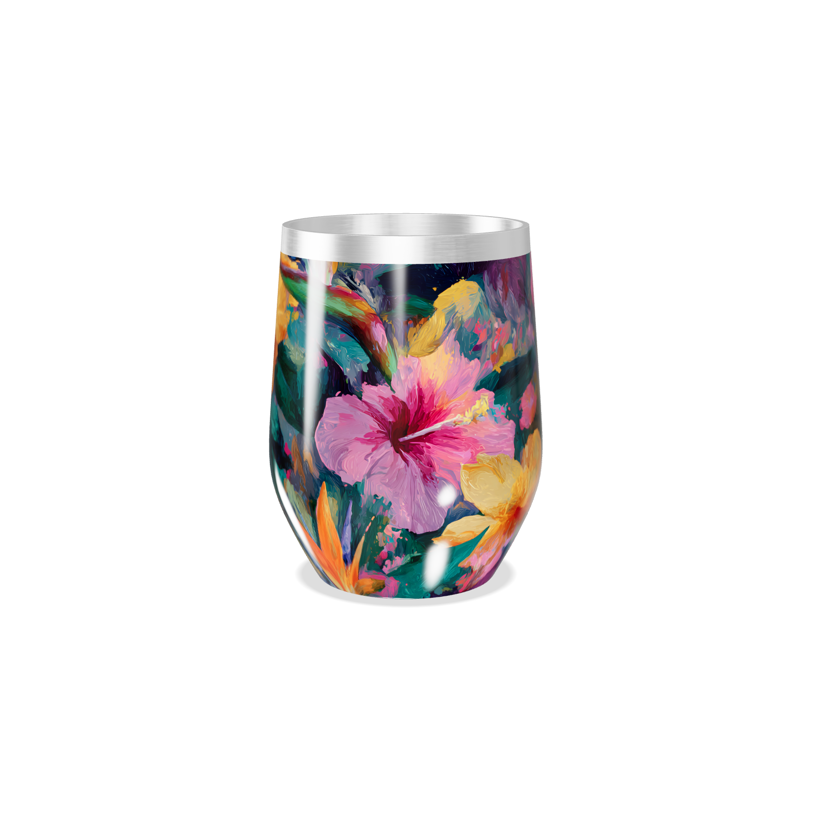 Copo Térmico Slim - Floral Colorido Aço Inox