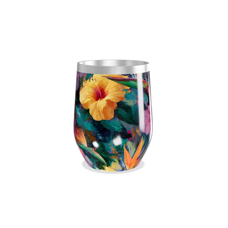 Copo Térmico Slim - Floral Colorido Aço Inox