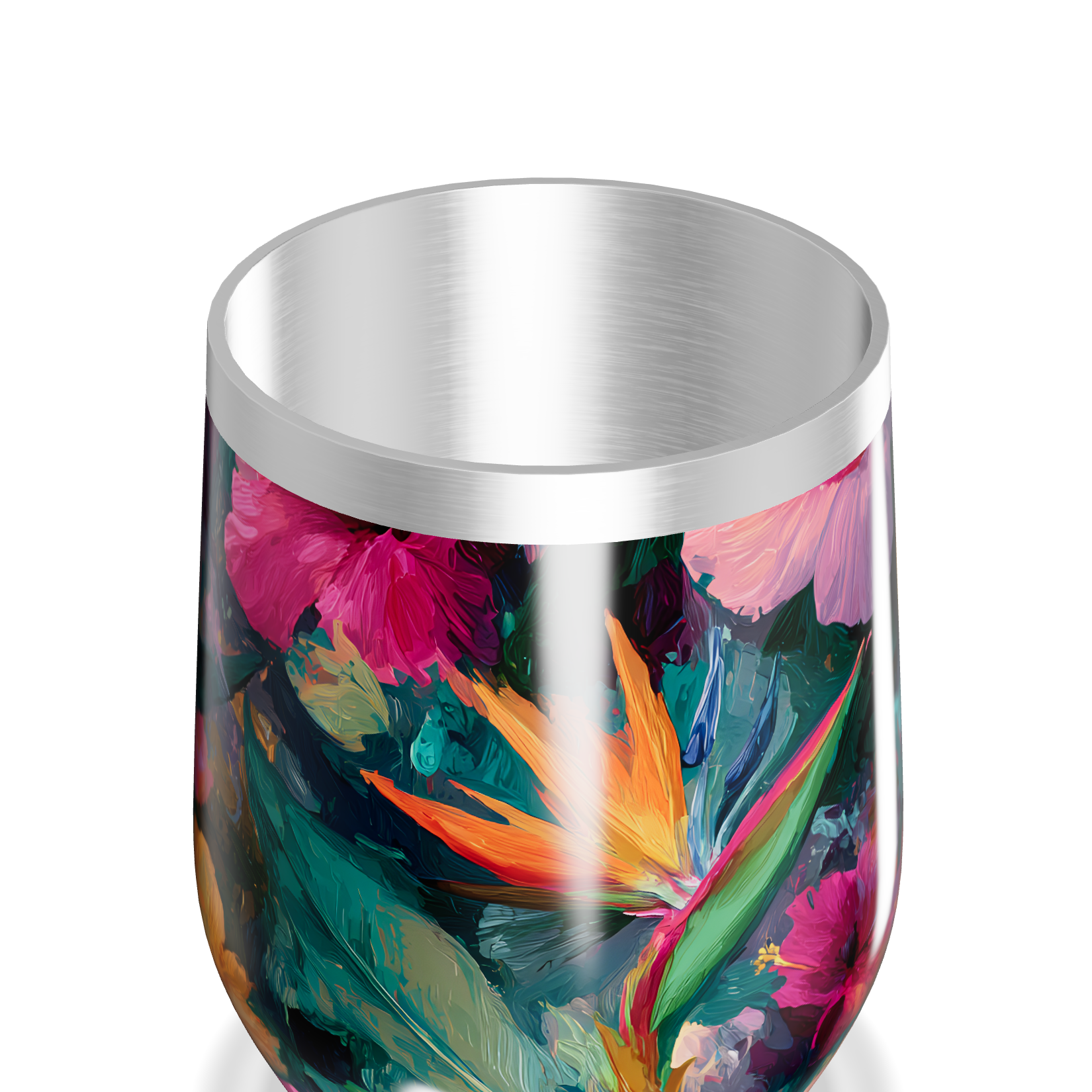 Copo Térmico Slim - Floral Colorido Aço Inox