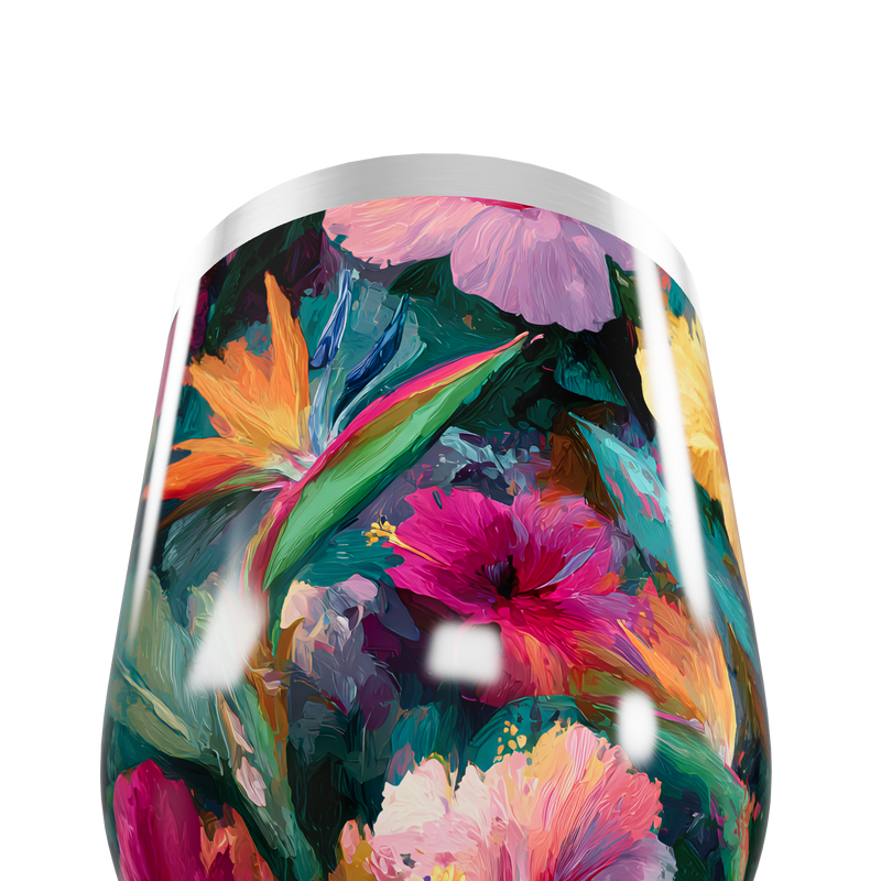 Copo Térmico Slim - Floral Colorido Aço Inox