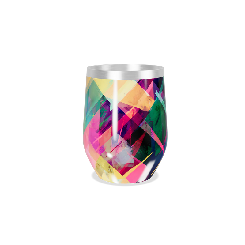 Copo Térmico Slim - Colorido Abstrato Aço Inox