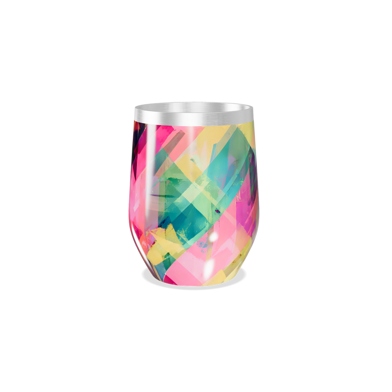 Copo Térmico Slim - Colorido Abstrato Aço Inox