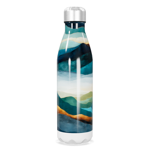 Garrafa Inox - Estampa Ondas Multicoloridas