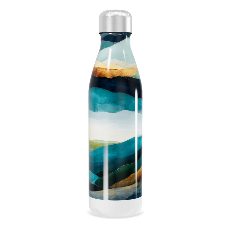 Garrafa Inox - Estampa Ondas Multicoloridas