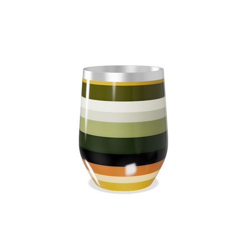 Copo Térmico Slim - Listras Coloridas Inox