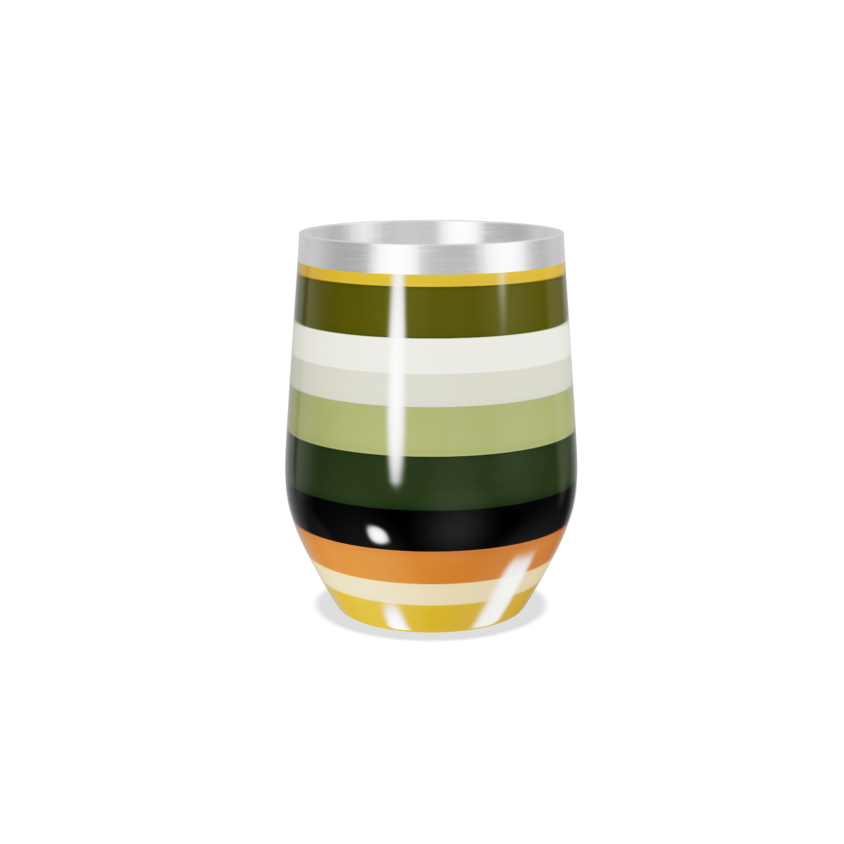 Copo Térmico Slim - Listras Coloridas Inox