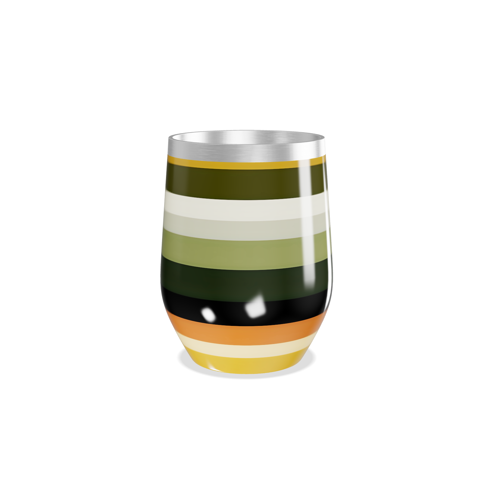 Copo Térmico Slim - Listras Coloridas Inox