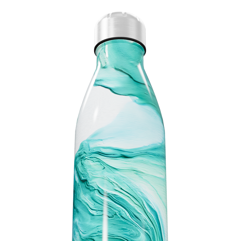 Garrafa Inox Verde Marmorizada