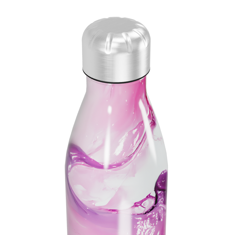 Garrafa Inox - Estampa Rosa e Roxa